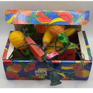 Vintage Primal Lite Slice-o-Lite Tropical Fruit String Lights Nostalgic Tiki hut